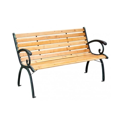 Banc de jardin en bois et fonte 2 places Real Promotion