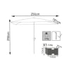 Parasol de jardin 2x3m en polyester blanc Poly Réductions