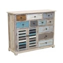 Comò credenza shabby chic in legno multicolor Greg Promozione
