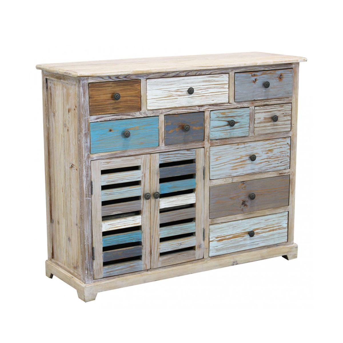 Buffet commode shabby chic en bois multicolore Greg Promotion Buffet commode shabby chic en bois multicolore Greg Promotion