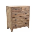 Commode en bois naturel pour chambre à coucher 5 tiroirs Farley Promotion