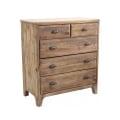 Commode en bois naturel pour chambre à coucher 5 tiroirs Farley Promotion