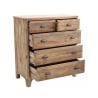 Commode en bois naturel pour chambre à coucher 5 tiroirs Farley Vente