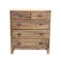 Commode en bois naturel pour chambre à coucher 5 tiroirs Farley Offre