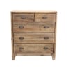 Commode en bois naturel pour chambre à coucher 5 tiroirs Farley Offre