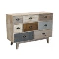 Cassettiera in legno colorato con 8 cassetti shabby chic Donald Promozione