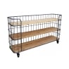 Mobile libreria 3 scaffali stile industriale con ruote Abner Promozione