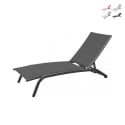 Chaise longue de jardin en aluminium avec roues empilable Itaca Réductions
