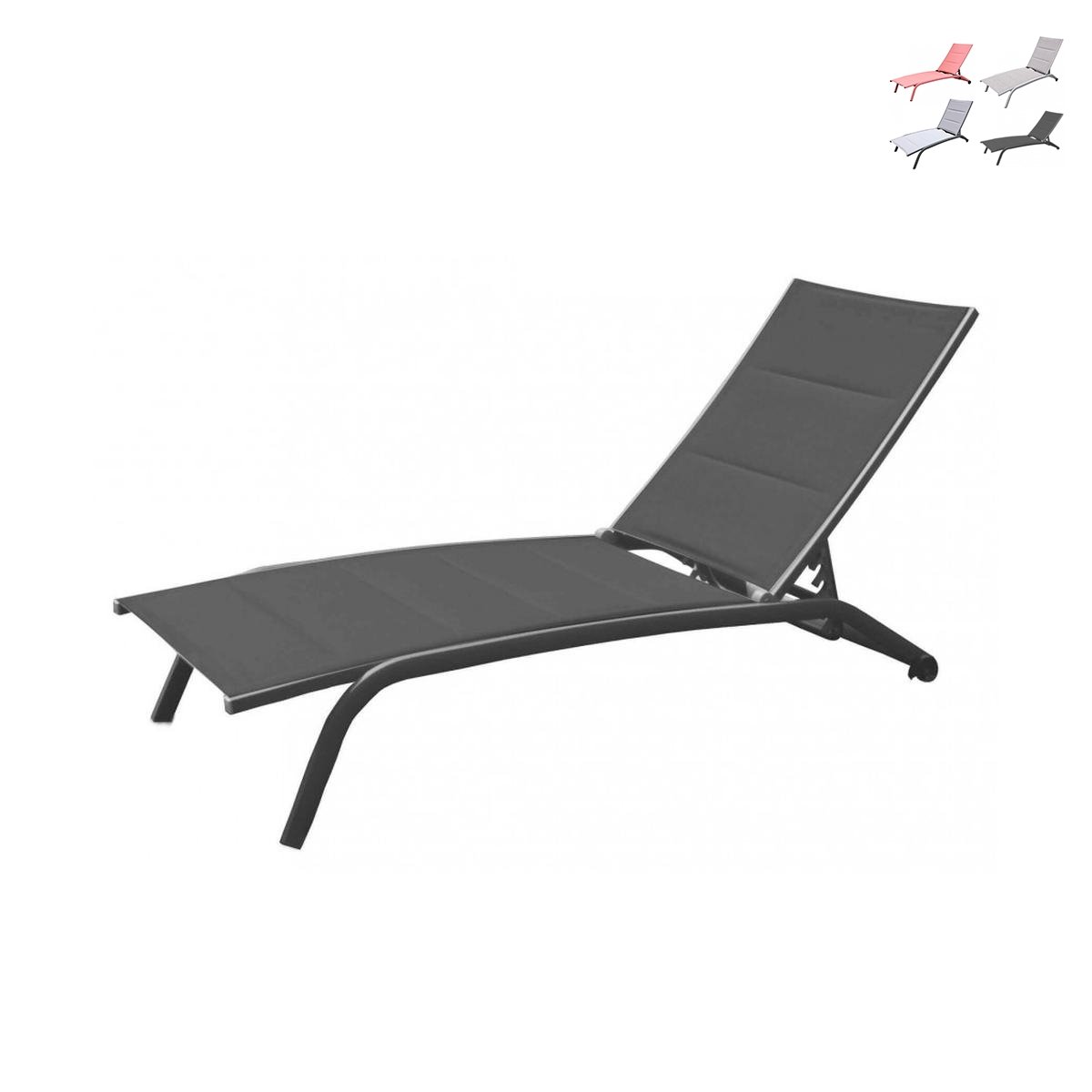 Chaise longue de jardin en aluminium avec roues empilable Itaca Réductions Chaise longue de jardin en aluminium avec roues empilable Itaca Réductions