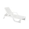 Chaise longue de jardin piscine en polypropylène blanc avec roues Zanzibar Promotion