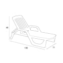 Chaise longue de jardin piscine en polypropylène blanc avec roues Zanzibar Réductions