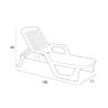 Chaise longue de jardin piscine en polypropylène blanc avec roues Zanzibar Réductions