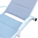 Chaise longue de jardin blanche empilable avec roues Malaga Offre