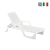 Chaise longue de jardin piscine en polypropylène blanc avec roues Zanzibar Offre