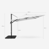 Gartenschirm mit verstellbarem Arm aus Aluminium mit dezentraler Stange 3x3 Vienna Noir