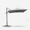 Parasol déporté de jardin 2.5 mètres carré en aluminium bar Paradise 