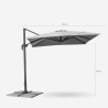 Parasol déporté de jardin 2.5 mètres carré en aluminium bar Paradise 