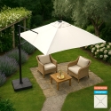 Parasol déporté de jardin 2.5 mètres carré en aluminium bar Paradise Promotion