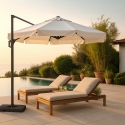 Parasol déporté de jardin 3x3 terrasse Boracay Remises