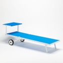 2 Bains de soleil avec roues transats piscine jardin aluminium Alabama 