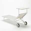 20 Bains de soleil avec roues transat aluminium piscine jardin Alabama 