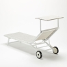20 Bains de soleil avec roues transat aluminium piscine jardin Alabama 