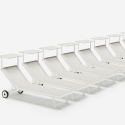 20 Bains de soleil avec roues transat aluminium piscine jardin Alabama 