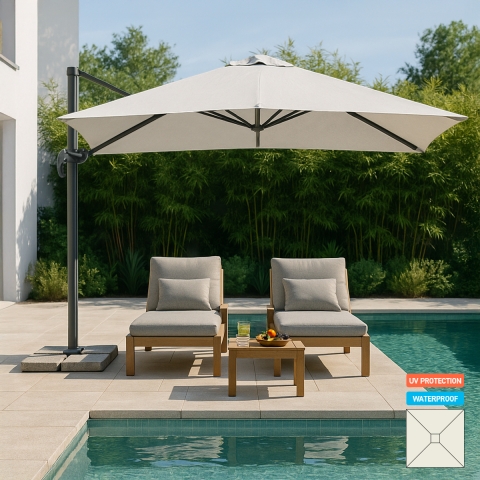 Parasol déporté de jardin...