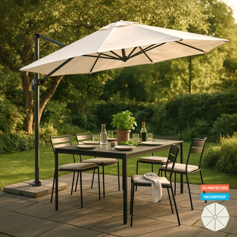 Parasol de jardin déporté 3...