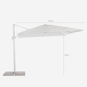 Parasol de jardin déporté en aluminium 3x3 Paradise White 