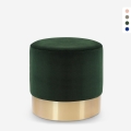 Pouf repose-pieds tabouret bas rembourré rond design velours Rossetto Promotion