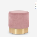 Pouf repose-pieds tabouret bas rembourré rond design velours Rossetto Dimensions