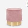 Niedriger runder gepolsterter Samt Hocker Pouf Design Rossetto Eigenschaften