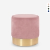 Pouf repose-pieds tabouret bas rembourré rond design velours Rossetto Dimensions