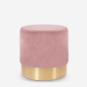 Pouf repose-pieds tabouret bas rembourré rond design velours Rossetto 