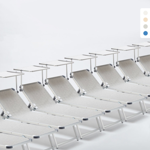 20er Set Nettuno Aluminium Sonnenliegen mit verstellbarem Sonnendach Aktion