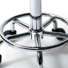 Tabouret à roulettes pivotant avec assise en similicuir Nabu 