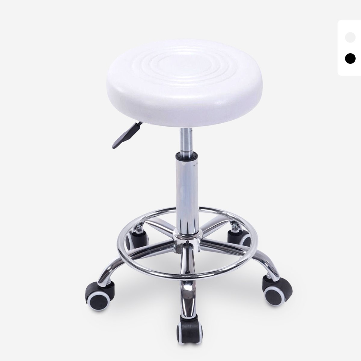 Hocker Rollhocker  mit Kunstleder Sitz und Rädern für Büro Kosmetikerin Nabu Aktion