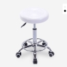 Tabouret à roulettes pivotant avec assise en similicuir Nabu Promotion