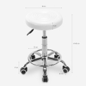 Tabouret à roulettes pivotant avec assise en similicuir Nabu 