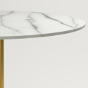 Tavolo da pranzo rotondo stile Goblet 120cm effetto marmo dorato Monika+ Stock