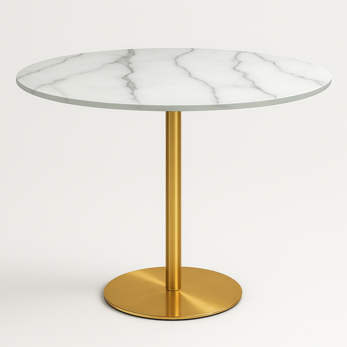 Table Goblet ronde 80cm effet marbre doré style classique Monika Promotion