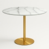 Tavolo Goblet rotondo 80cm effetto marmo dorato stile classico Monika Promozione