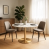 Tavolo Goblet rotondo 80cm effetto marmo dorato stile classico Monika Saldi