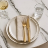 Tavolo Goblet rotondo 80cm effetto marmo dorato stile classico Monika Misure