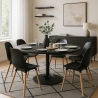 Tavolo sala da pranzo moderno Goblet nero rotondo 120cm Blackwood+ Offerta