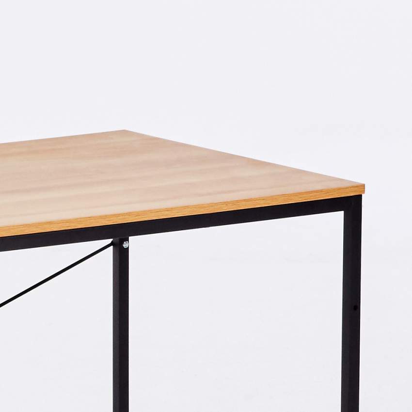 Wootop XL Bureau industriel métal et bois 180x60 design minimaliste