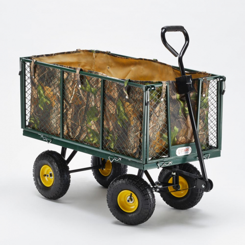 Carretto carrello da giardino per trasporto legna erba 400kg Shire Promozione