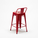 Tabouret de bar cuisine industriel en acier avec dossier h61cm Steel Top 