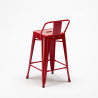 Tabouret de bar cuisine industriel en acier avec dossier h61cm Steel Top 